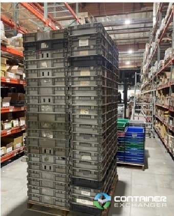 Used Stackable Plastic Totes Used 24x15x5 Stacking Totes California | Container Exchanger