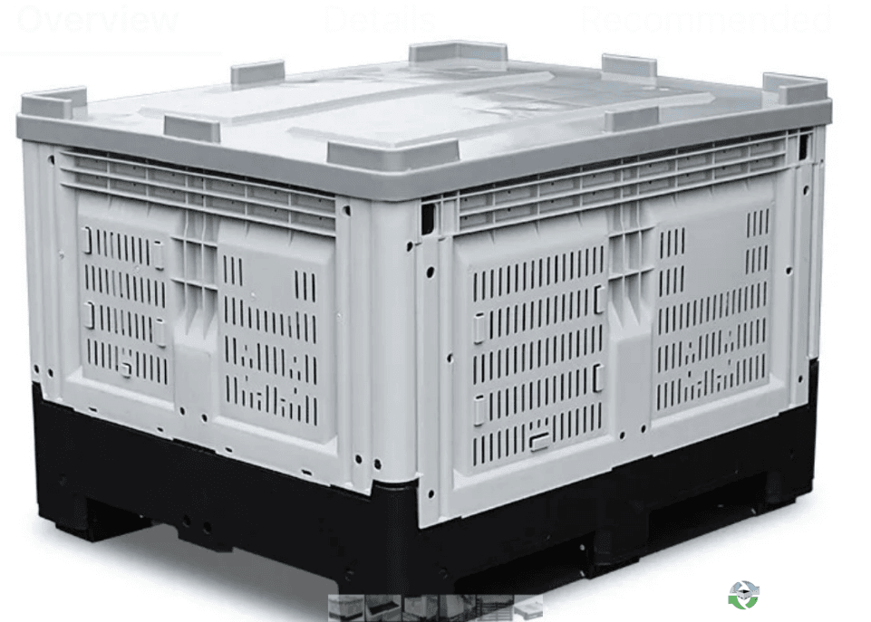 Cal Container New 1200mm x 1000mm x 810mm Collapsible Bulk Containers Lids Included ...