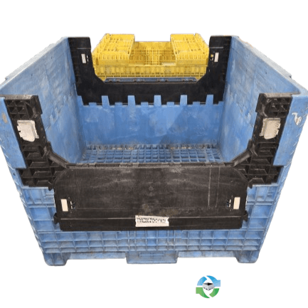 Colored Bulk Containers Refurbished 45x48x39 Collapsible Bulk Container Mixed Color with 2 Drop ...