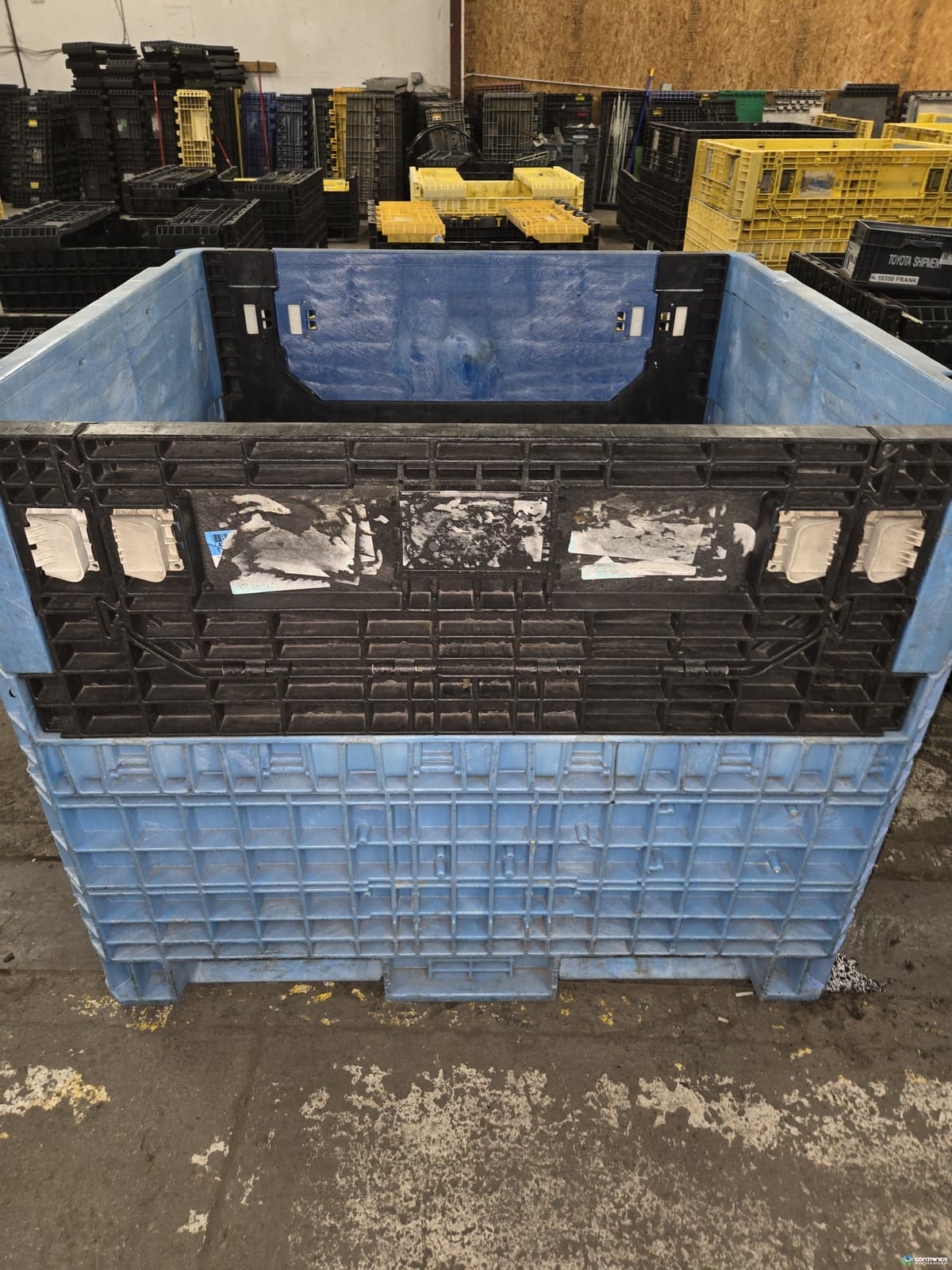 Container Refurbishment Refurbished 45x48x39 Collapsible Bulk Container Mixed Color with 2 Drop ...